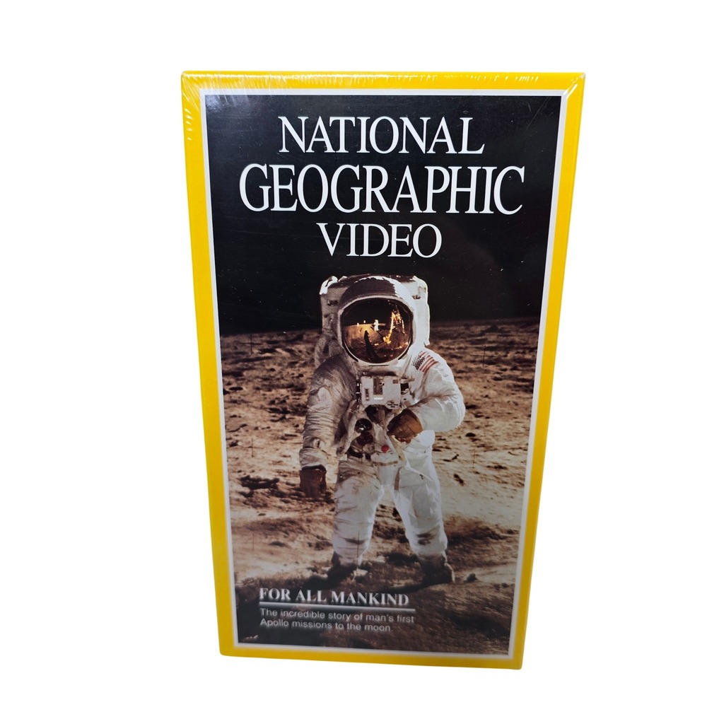 National Geographic For All Mankind VHS New Sealed Yellow Apollo Moon Mission